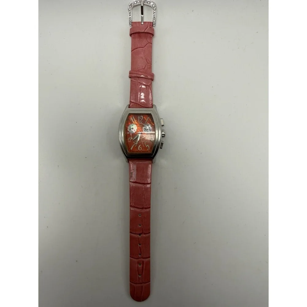 Elini New‎ Yorker B-799 New Battery Ladies MOP Chronograph Tank Watch 32MM 7.5